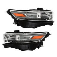 Labwork Left+Right Headlights For Ford Taurus 2013 2014-2016 Halogen W/Gray Trim