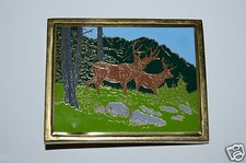 WOW Nice High End Vintage 1988 Deer Hunter Hunting Solid Brass Belt Buckle Rare