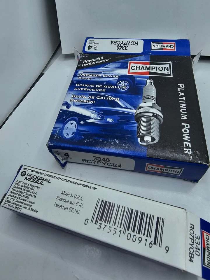 (QTY 4) Champion Platinum Spark Plug 3340 RC7PYCB4 for 2009 Honda S2000 - Image 3 of 4