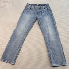 BKE Tyler Straight Leg Jeans Mens 34R 34x31 Buckle Blue Embroidered Pockets