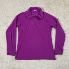Columbia Sportswear Womens Magenta Fleece Quarter-Zip Pullover Pink Small S