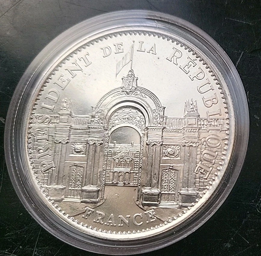 Médaille FRANCOIS MITTERRAND 1988 , Président France. Argent/ Silver 925°, 31 gr - Photo 4/4