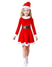 Girls Christmas Outfit Girls Santa Dress Christmas Holiday Dress Up Outfits W...