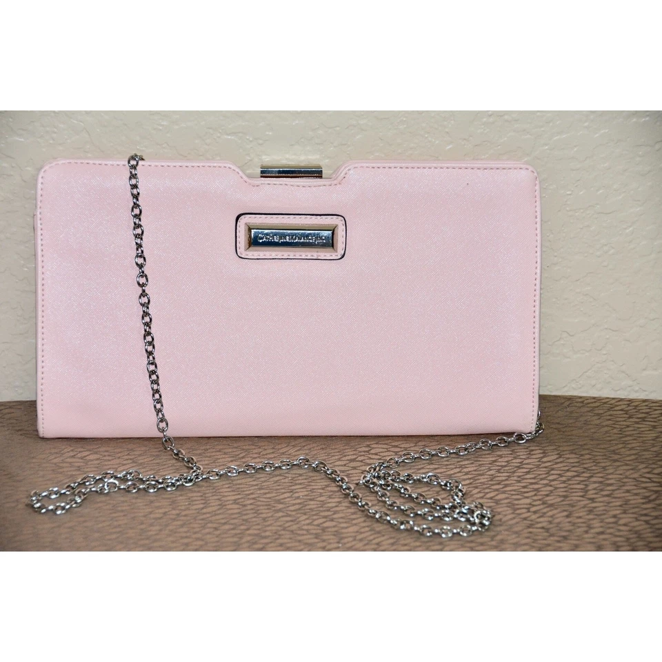Catherine Malandrino BIBI Crossbody Handbag Chain Strap Pink Clutch - Image 3 of 4