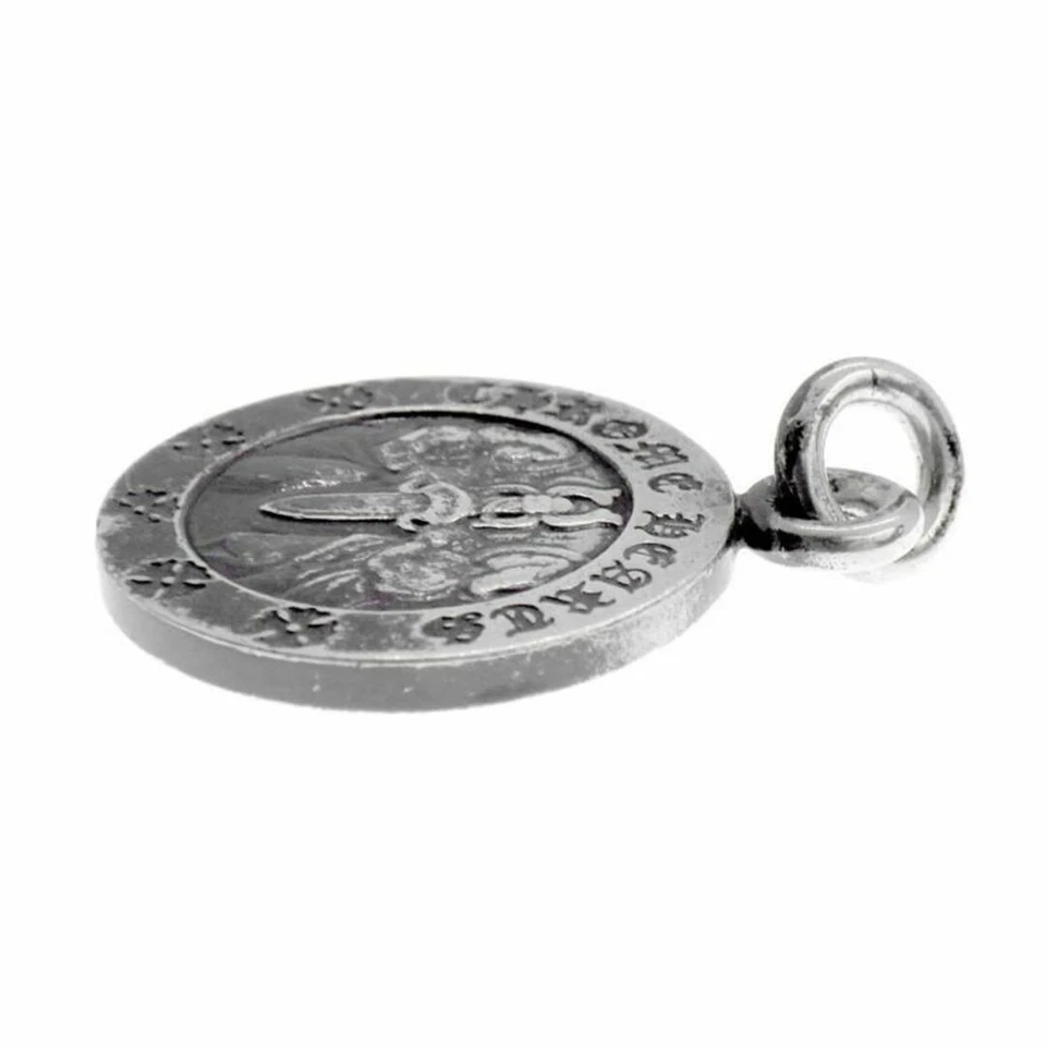 CORAZONES CROMADOS CHRM ANGL MDL Ángel Medalla Dije Collar Plata Top 43506 Foto 4 de 4