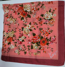 USED HANDKERCHIEF VINTAGE BANDANA PATTERN COTTON 23" POCKET SQUARE HANKY