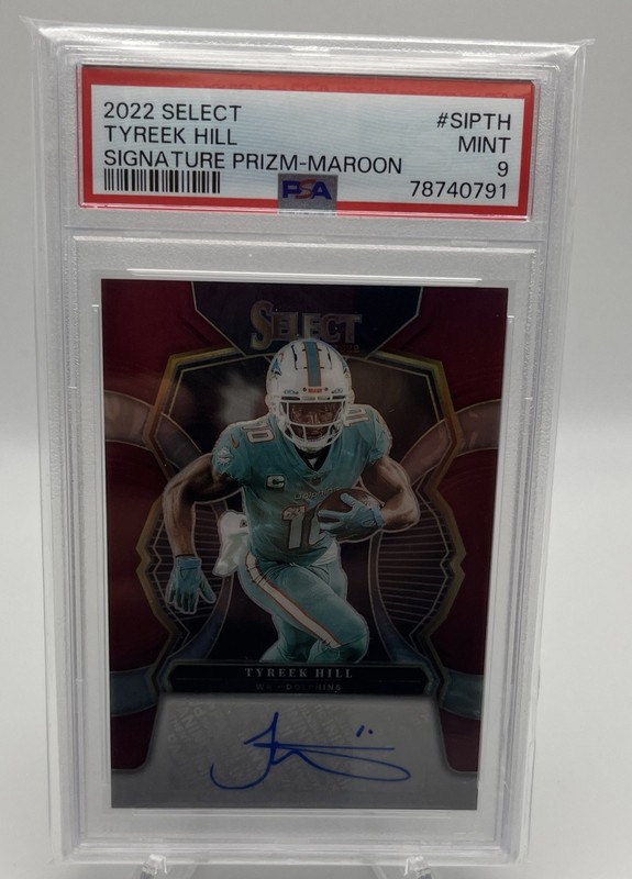 2022 Panini Select - Signatures Tyreek Hill #SIP-TH Maroon Prizm 39/49