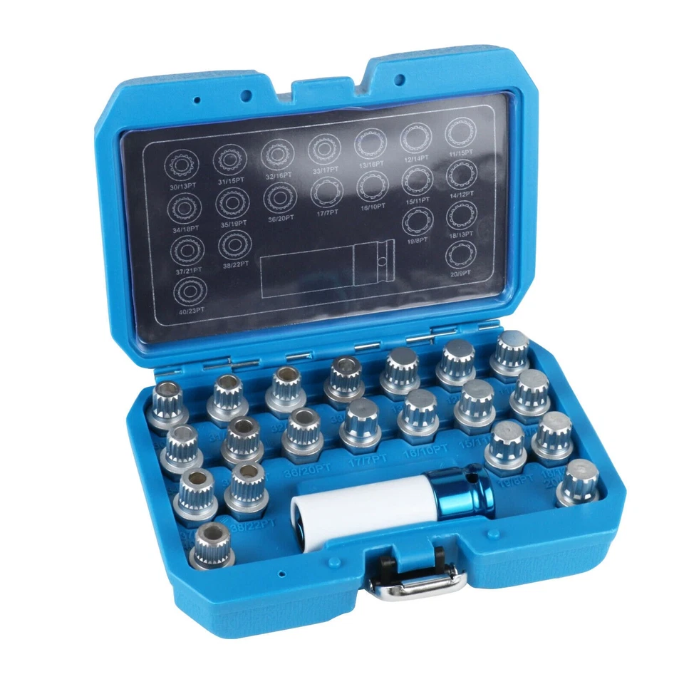 Wheel Lock Anti-theft Screw Socket Lugnut Removal Key Set Kit Fit For BMW Mini Foto 3 de 4