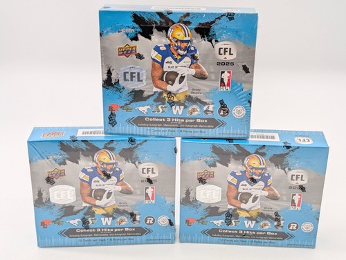 LOT (3) 2025 Upper Deck CFL Canadian Football League Hobby Boxen Sealed