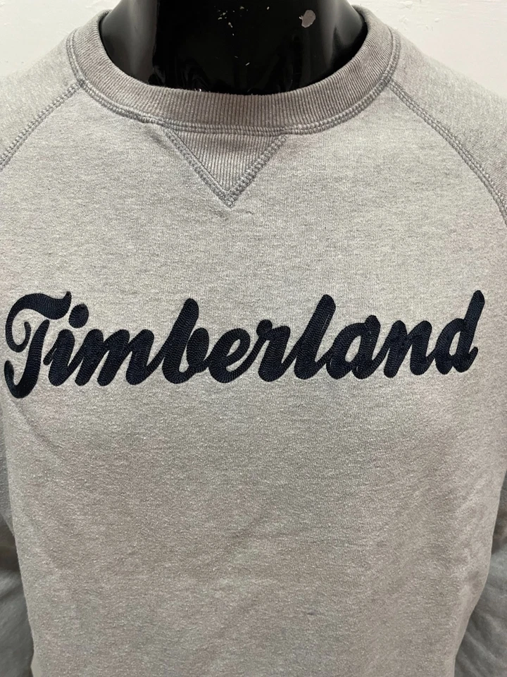 Timberland Sudadera Hombre M Gris 100% Algodón Logo Bordado Original Regular Fit - Imagen 2 de 4