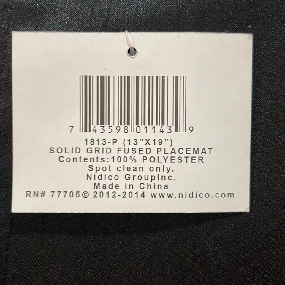 4~Black Rectangular Placemats 100%Polyester 13” x 19” - Image 3 of 4