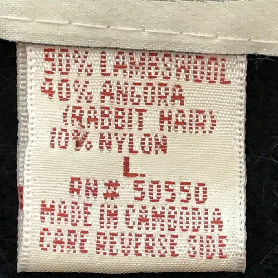 Suéter Recortado Punto de Referencia Mujer L Negro Cordero Lana Angora Floral Recortado Foto 4 de 4