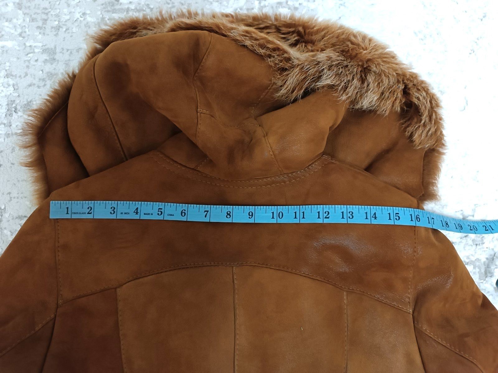 DUD SKOR Cognac brown Toscana Sheepskin Shearling Full Length Coat