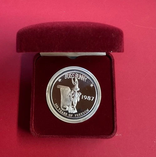1987 LOONEY BUGS BUNNY 1 Troy oz .999 Fine Silver