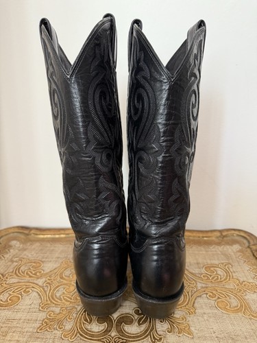 Vintage Justin Damen-Cowboystiefel schwarz Leder 7,5B - Bild 4 von 11
