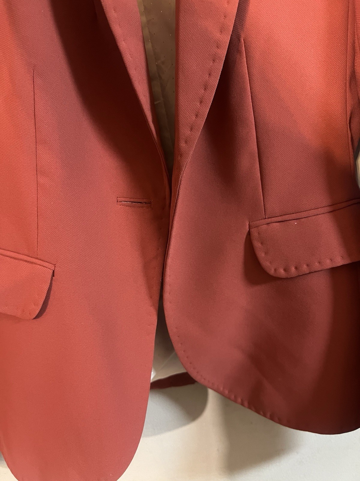 H&M Rust Single Button Lined Blazer Jacket Short … - image 5