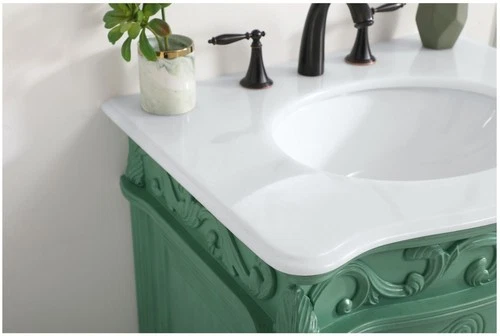 Elegant Lighting VF-1008-VW Danville 30" Tall Cabinet and Quartz - Vintage Mint - Picture 11 of 12