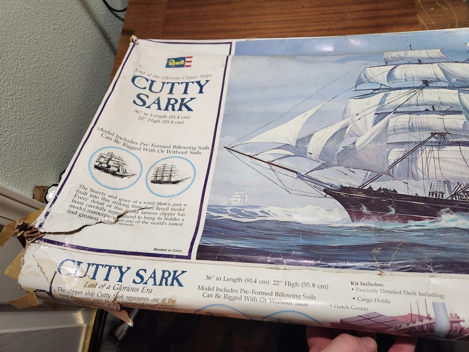 REVELL CUTTY SARK SAILS SHIP LARGE PLASTIC MODEL KIT 1974 H-399 1:96 ...