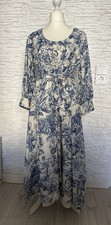 Weekend Max Mara Kleid 44 XL  Blau Creme Maxi...