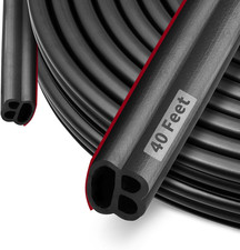 40 Feet Rubber Weather Stripping Door Seal Large Gap Self-Adhesive Strip Black 