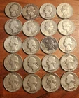 Lot of 20 Silver Washington Quarters 1930s 40s 50s 60s - 3.616 oz SILVER