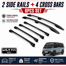 fit Kia PV5 van Black Aluminium Roof Rails & 4X Cross Bars 6PCS Cargo Carrier