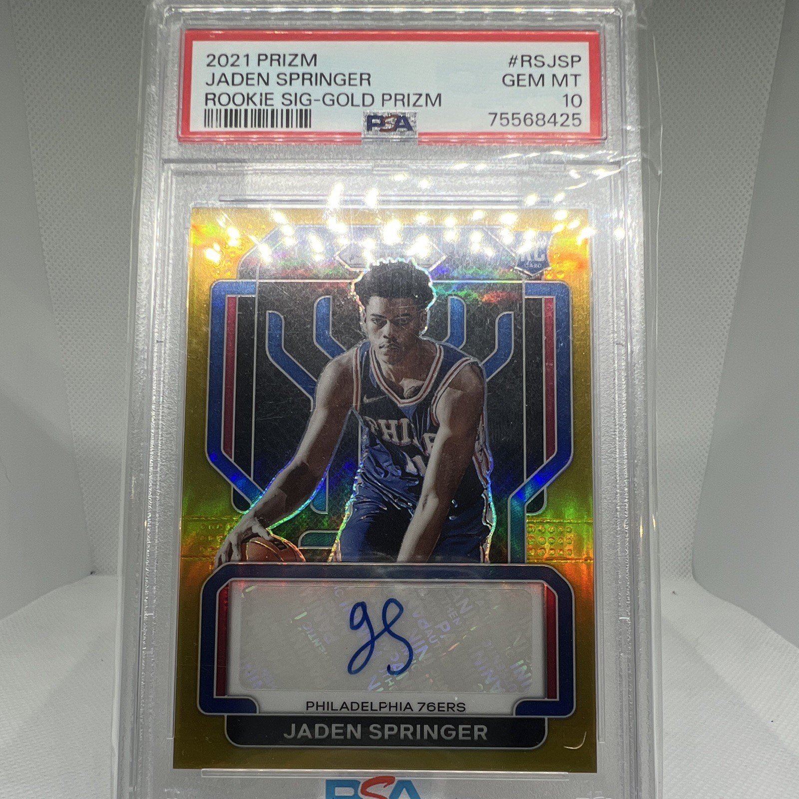 2021 Panini Prizm Jaden Springer Rookie Signatures Gold Prizm Auto PSA 10 /10
