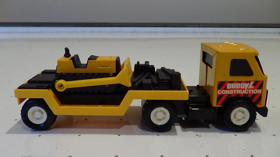 Semirremolque Buddy L Jr Brute 1980 de colección construcción COE bulldozer Foto 2 de 4