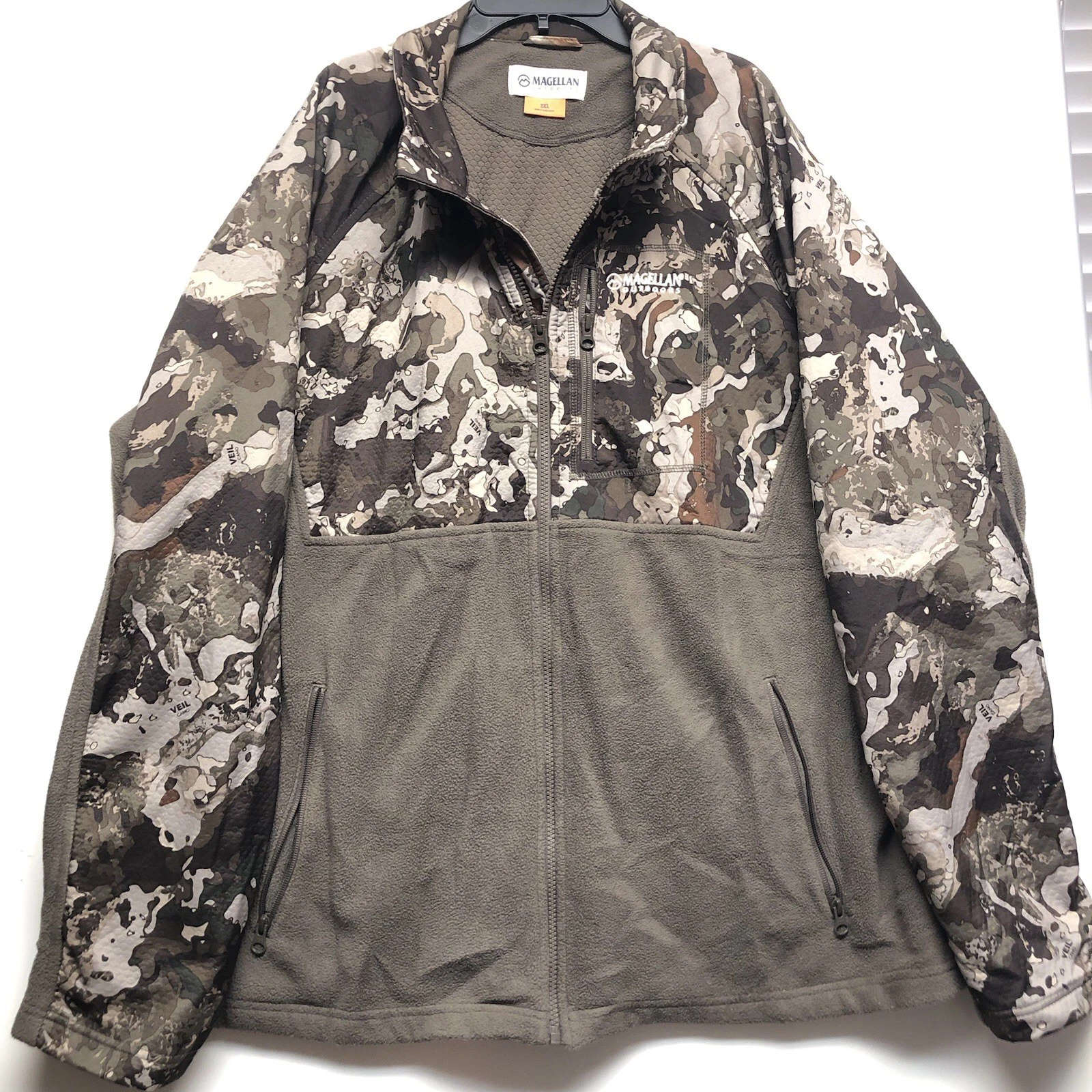 Magellan Outdoors Fleece Veil Camo Full Zip Jacket Mens 2XL Hunting Brown Green - product detail image 4