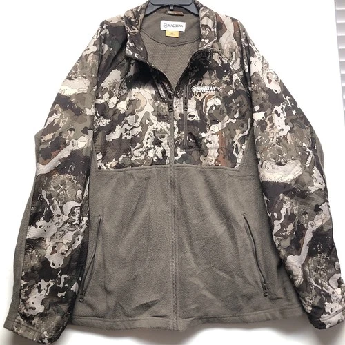 Magellan Outdoors Fleece Veil Camo Full Zip Jacket Mens 2XL Hunting Brown Green image 4