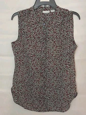 Liz Claiborne Women's Sleeveless Top Red Multi Sz S