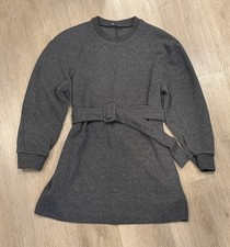 Women’s Zara Gray Sweater Dress With Belt Size L