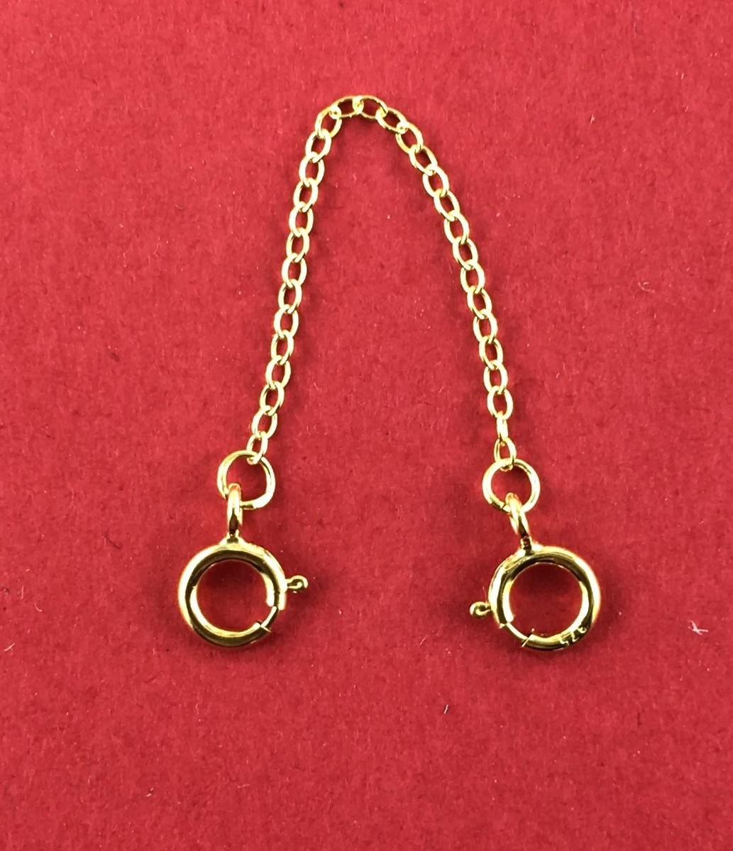 9ct Gold FINE Chain Extender Safety Chain Bracelet Necklace