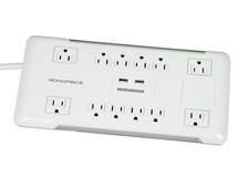 Monoprice 12 Outlet Power Surge Protector w/ 2 Built-In USB Charger Ports