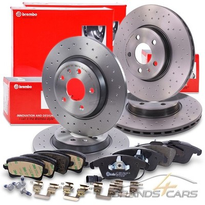 BREMBO XTRA SPORT-BREMSSCHEIBEN +BELÄGE VORNE+HINTEN FÜR AUDI A5 8T 8F 1.8-3.2
