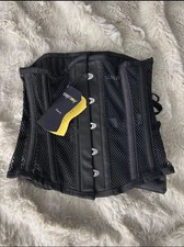 Corset Story Black Mesh Underbust Corset Size 24 NWT Steel Boned Waist Trainer