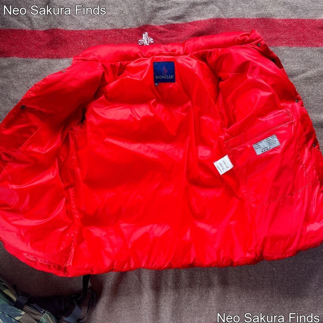 MONCLER Patch Down Jacket Blouson Coat Red Vintag… - image 12