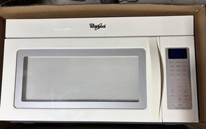 Maytag Over The Range Microwave Bisque with mounting bracket & glass tray, used
