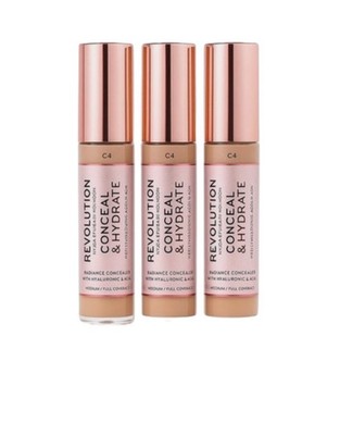 3 PK Makeup Revolution Conceal & Hydrate Concealer C4 Full Coverage
