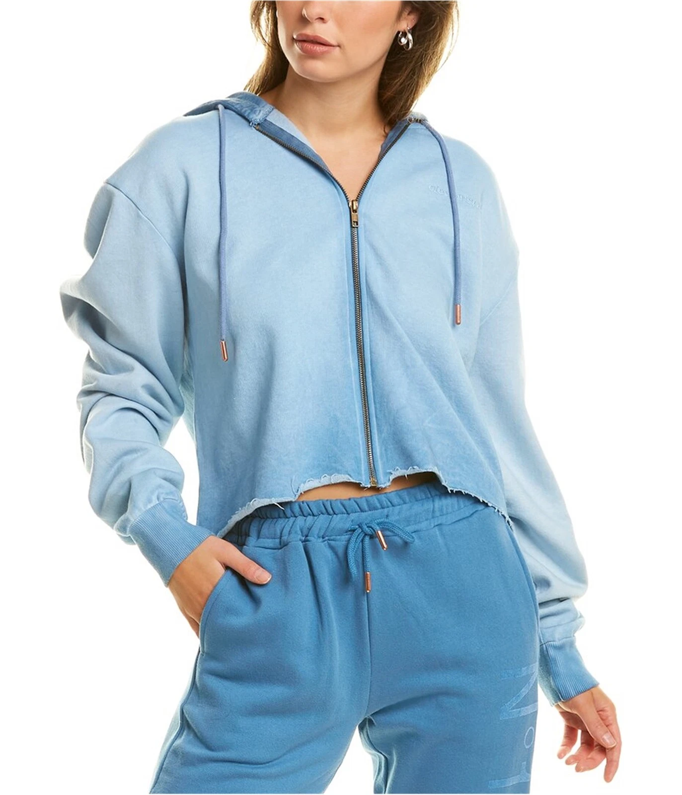 Elevenparis Womens Distressed Hoodie Sweatshirt, blueheaven, M