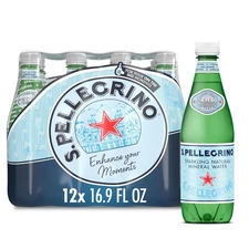 S.Pellegrino Sparkling Natural Mineral Water Plastic Bottles 16.9 Floz (12 Pack)