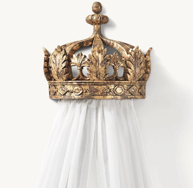 Restoration Hardware Baby & Child Gilt DEMILUNE Canopy Crown. Local Pickup. - Image 2 of 4