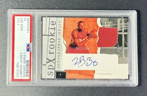 2003 Upper Deck SPx LeBron James #151 Signe Jersey Patch Auto RC RPA /750 PSA 10