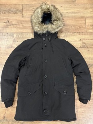 Ralph Lauren Polo Performance Expedition Black Down Parka Mens Medium Fur Hood