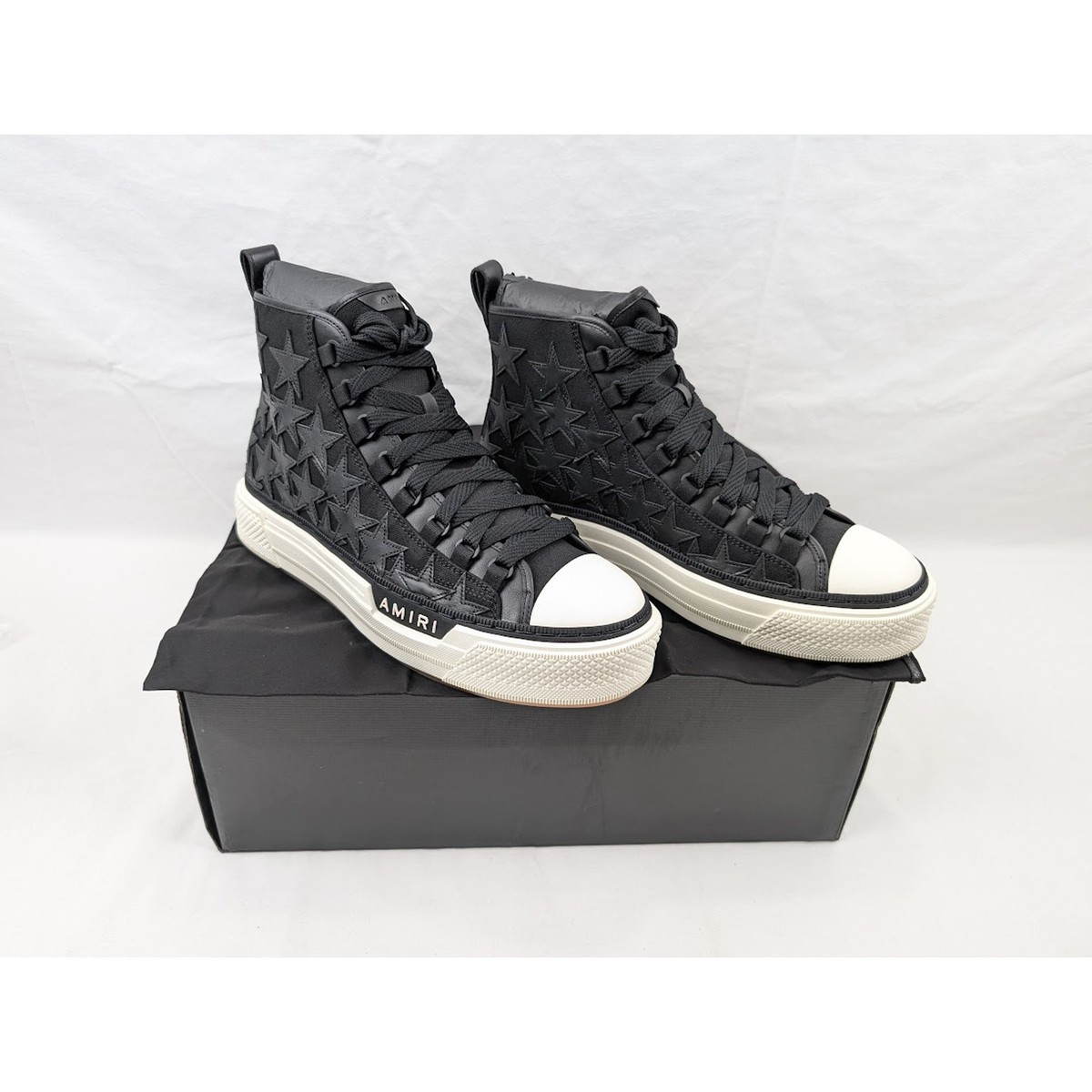 Amiri Q:6 / Stars Court Hi-Top Sneakers in Black/White BNWB