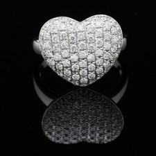 GIORGIO VISCONTI ANELLO CUORE IN ORO BIANCO 18 KT BRILLANTI 0.94 CT