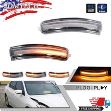 For Nissan Altima 2007-2013 Clear Amber LED Side Mirror Sequential Signal Lights