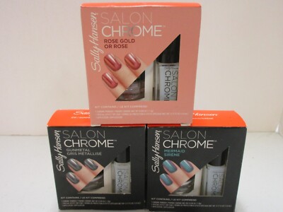 Sally Hansen Salon Chrome Powder Special Effect Top Coat Mini Kit YOU PICK COLOR