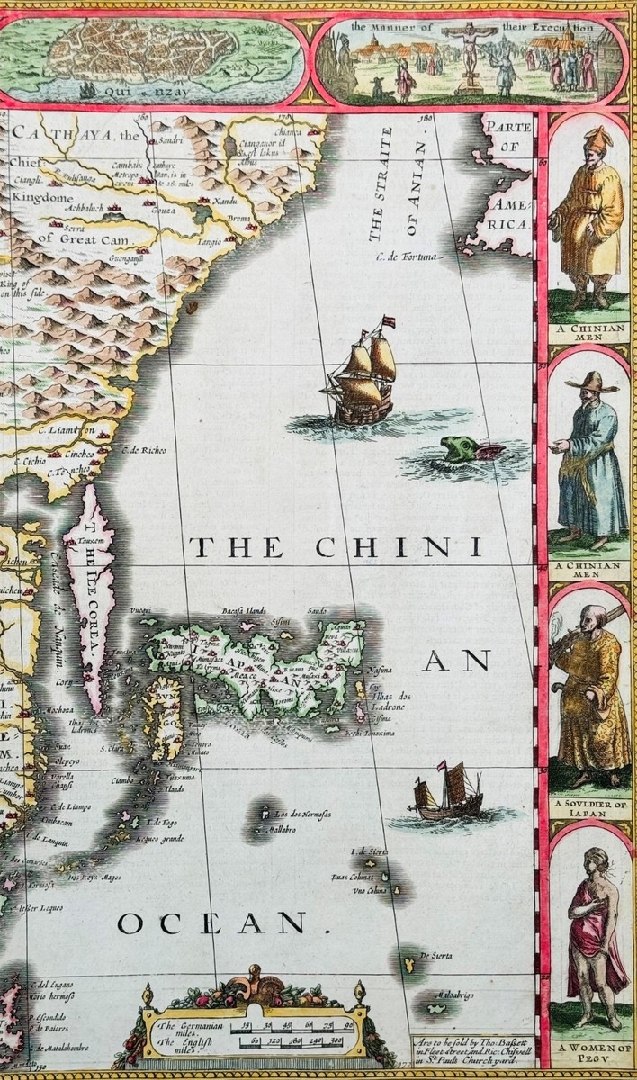 1626 (1676) John Speed Antique Map of China - Island of Korea