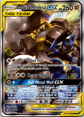 Lucario & Melmetal GX SM192 Sun & Moon Tag Team Full Art Ultra